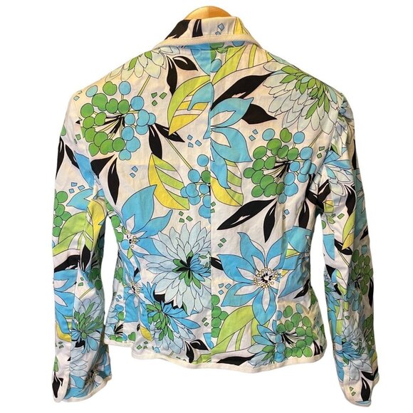 Colorful Patterned Fitted Buttoned Blazer Sz S - Picture 2 of 8